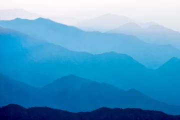 Crédence de cuisine en verre imprimé Monts Huang Montagnes Huangshan en Chine