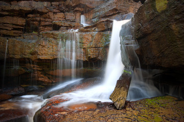 Beautiful rocky landscape with fresh water mountain river stream