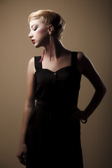 Fototapeta premium Portrait of retro blond woman