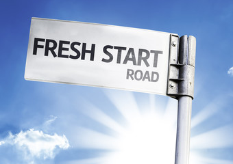 Fresh Start written on the road sign
