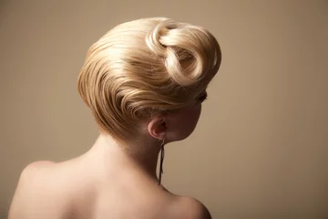 Tuinposter Blonde woman hairstyle © ellisia