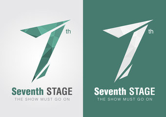 7th Stage icon symbol from an alphabet letter number 7.