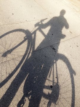 Schatten Fahrradfahrer
