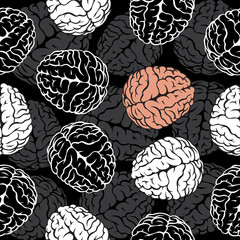 brain seamless background vector. Template for your design