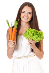 Woman with vegetables