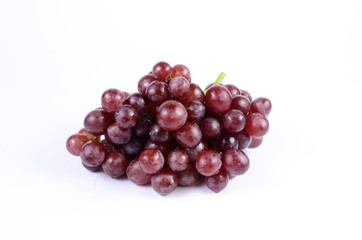 Red grape on white background