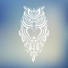 Decorative Owl. Ethnic pattern.