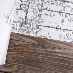 Projects of houses on the background