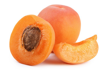 Fresh apricot with a leaf