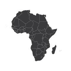 Naklejka premium Outline on clean background of the continent of Africa