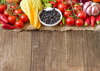 Black chickpea with vegetables