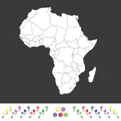 Outline on clean background of the continent of Africa