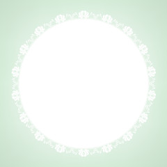 lace doily on green background