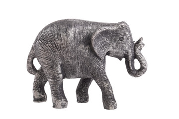 ceramic elephant sculpture isolated on white background