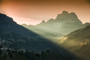 Monte Civetta in morning light, Dolomites, Alps, Italy