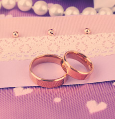 Conceptual photo: wedding in violet color style