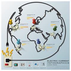Electric Current And Equipment Earth Wire Line Business Infograp