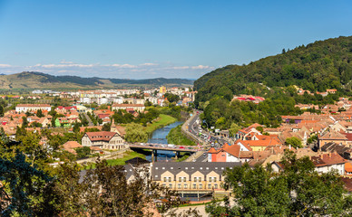 View of Sighisoara over the Tarnava river - Romania