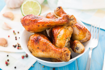 Roasted chicken legs