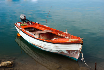 Naklejka na ściany i meble Traditional fishing boat at Halkidik peninsula Greece