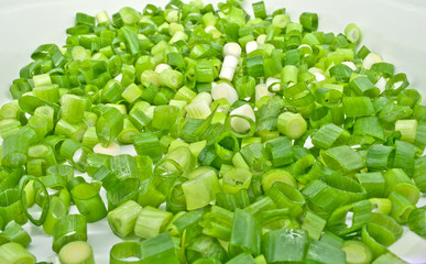 Green Spring Onions In A Baking Dish 2