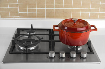 Cooking Pot on Gas Stove