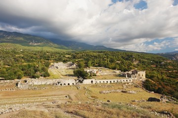 Fototapeta na wymiar Tlos, view of the Roman amphitheater, Turkey