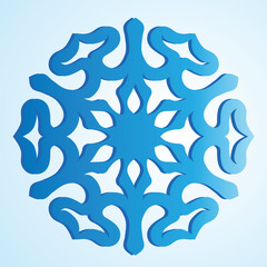 The blue isolated snowflake