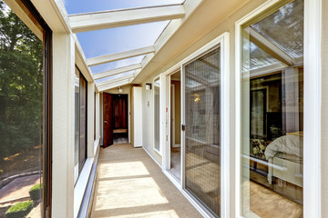 Screened deck with glass roof