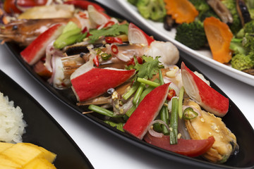Thai spicy seafood salad