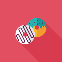 Donut flat icon with long shadow,eps10
