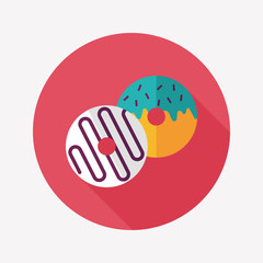 Donut flat icon with long shadow,eps10