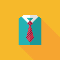 business shirt and tie flat icon with long shadow,eps10