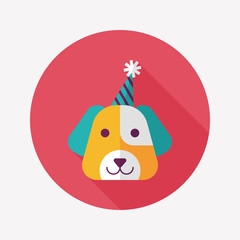 dog birthday flat icon with long shadow,eps10