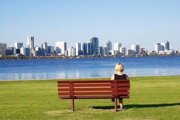 Bench looking at the city