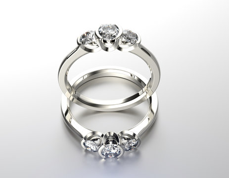 Engagement Ring with Diamond. Jewelry background