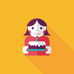 happy birthday to you flat icon with long shadow,eps10