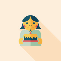 happy birthday to you flat icon with long shadow,eps10