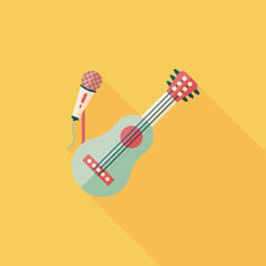 guitar flat icon with long shadow,eps10