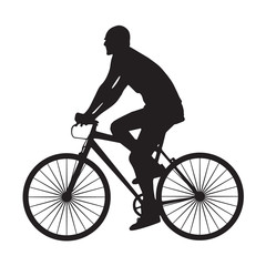 Silhouette man ride bicycle