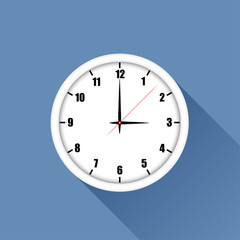 Clock icon with long shadow