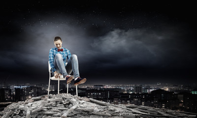 Fototapeta premium Woman in chair