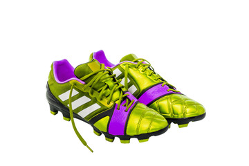 soccer shoes on white background