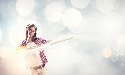 Girl with headphones