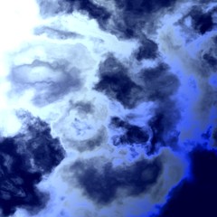 Abstract Bright Blue Sky With Water Clouds