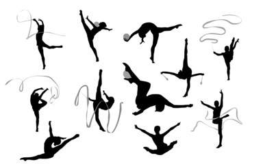 Rhythmic Gymnasts Silhouettes