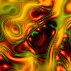 Abstract Scary Orange Green Halloween Monster