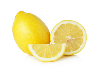 lemon and slice isolated on white background