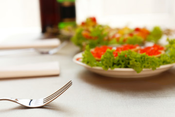 Restaurant table setting