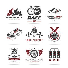 Motorcycle racing icon set - 3